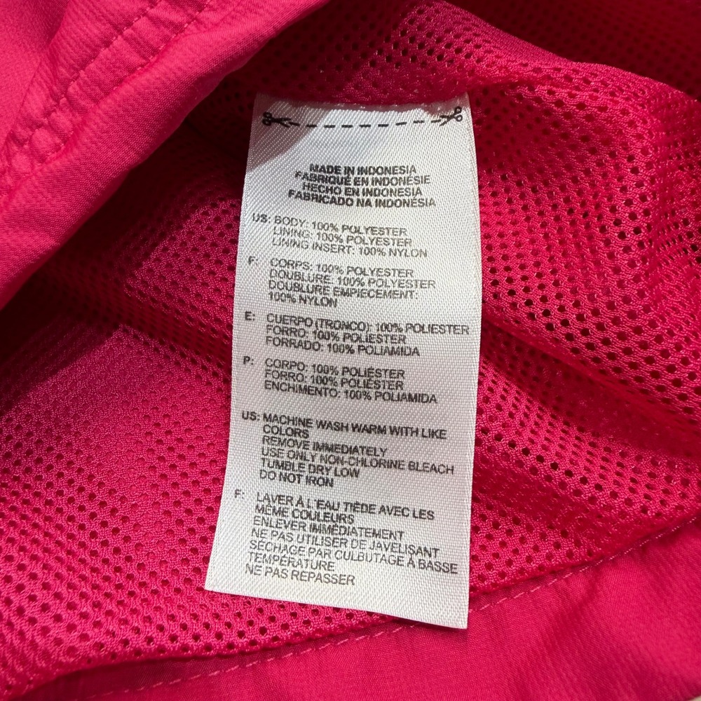 Y2K Adidas Womens Fuchsia Pink Full Zip‎ Windbreaker Track Jacket Size Medium - Picture 8 of 12